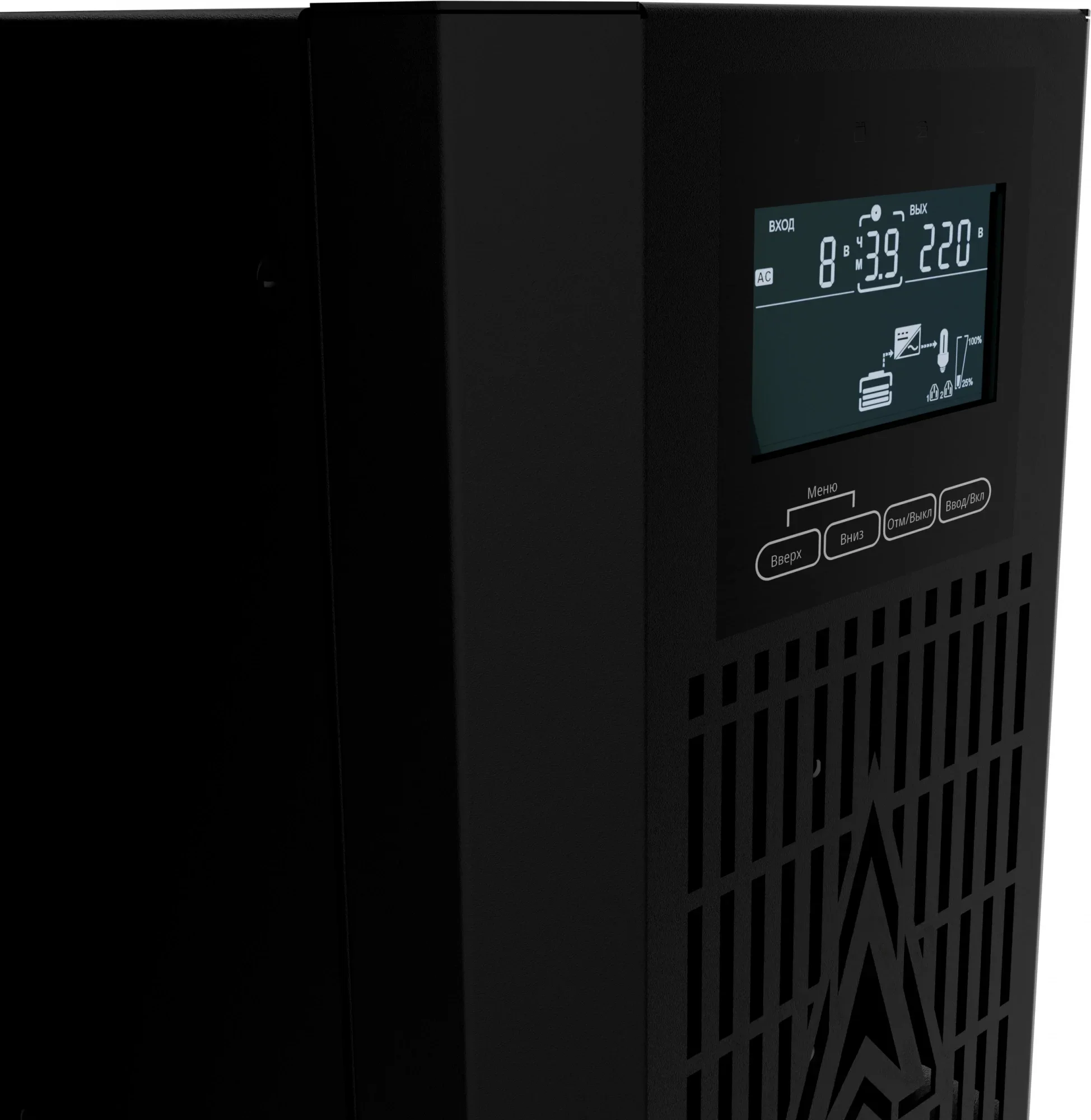Импульс ИБП ФОРА Н 1000 {~230В, 1000ВА/1000 Вт, LCD+LED, EPO, RS-232, SmartSlot, USB, ЗУ 12A, DC-шина 36В, SCHUKO*2} {FF10203}