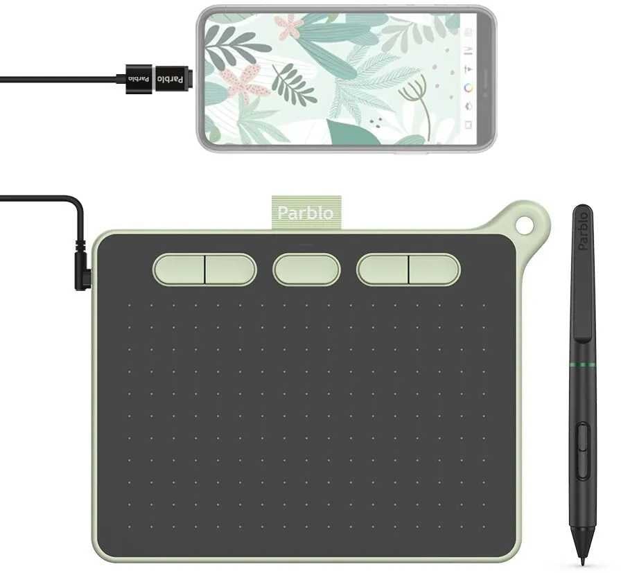 Графический планшет Parblo Ninos S USB Type-C черный/розовый