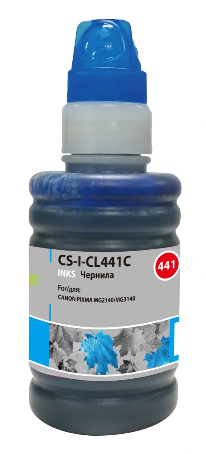 -/ Чернила Cactus CS-I-CL441C голубой 100мл для Canon Pixma MG2140/MG3140