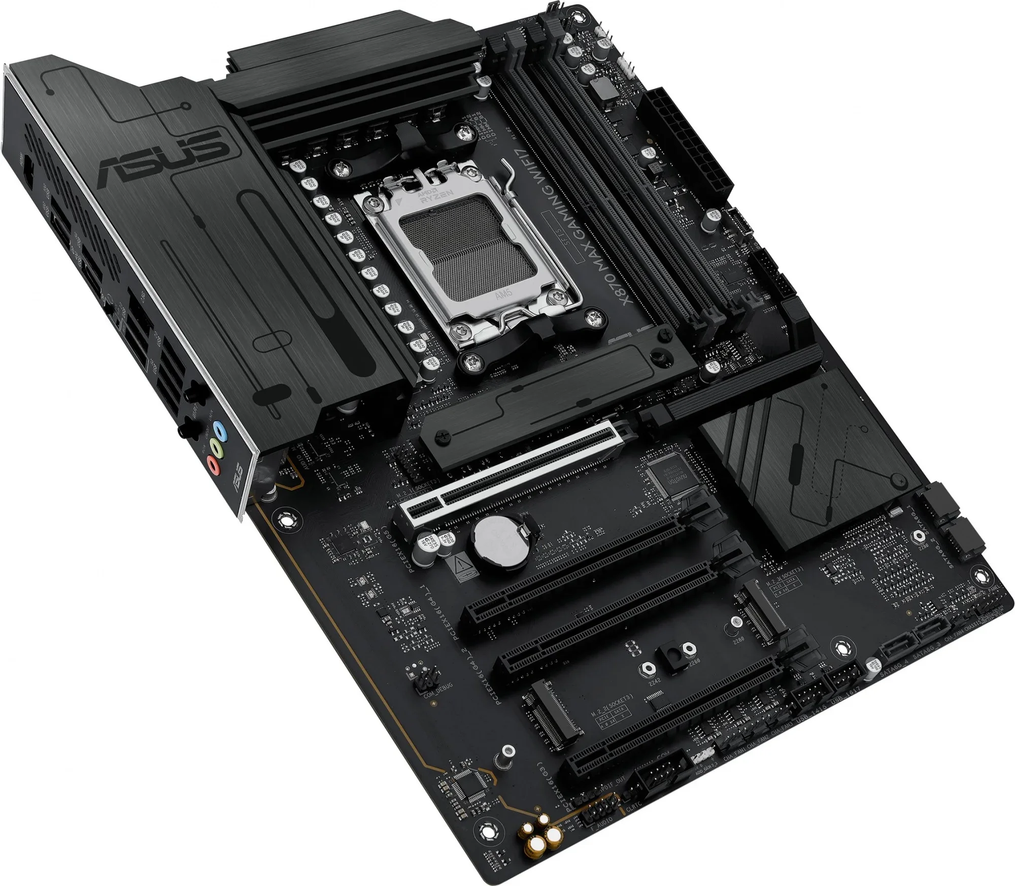 ASUS X870 MAX GAMING WIFI7 (Socket AM5, ATX, 4xDDR5(256GB), HDMI, 1xPCIe 5.0x16/2xPCIe 4.0x16/xPCIe 3.0x16, 1xLAN (2.5GbE), Wi-Fi 7, BT, 4xSATA 6Gb/s, 3xM.2, 2xUSB4 Type-C, 4xUSB 3.2, 4xUSB 2.0)