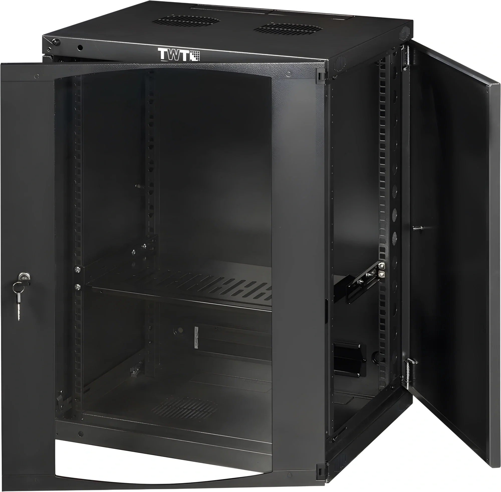 Шкаф коммутационный Lanmaster Next (TWT-CBWNG-9U-6X4-BK) настенный 9U 550x450мм пер.дв.стекл 60кг черный 15.5кг 494мм
