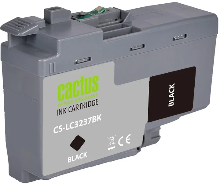 Картридж струйный Cactus CS-LC3237BK черный пигментный (65мл) для Brother HL-J6000DW/J6100DW с чипом