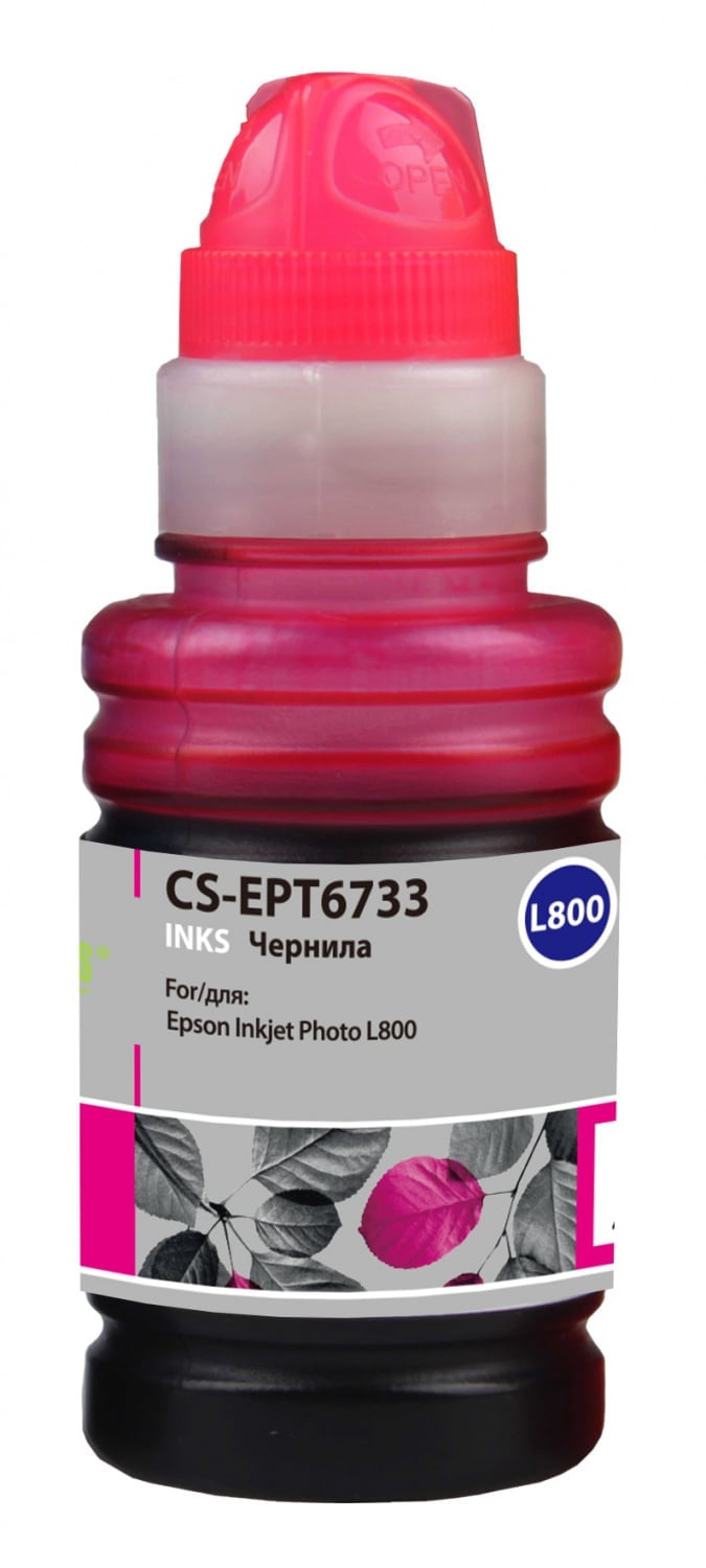 -/ Чернила Cactus CS-EPT6733 T6733 пурпурный 100мл для Epson L800/L810/L850/L1800