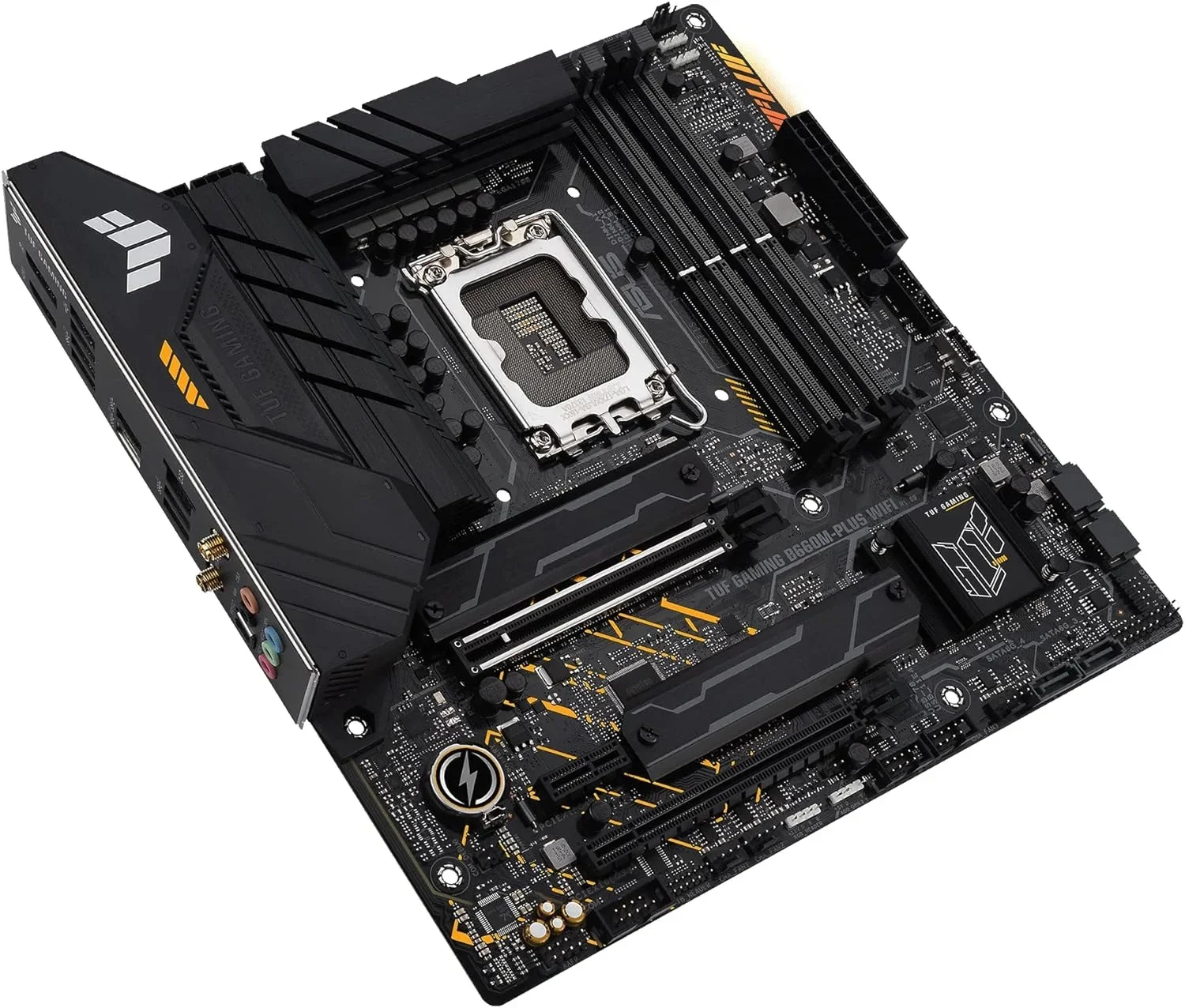 Материнская плата ASUS TUF GAMING B660M-PLUS WIFI, LGA 1700, Intel B660, 4xDDR5, 4xSATA, 2xM.2, 1xPCIe 5.0 x16, 1xPCIe 3.0 x4, 1xPCIe x1, 1xDP, 1xHDMI, 1x 2.5Gb LAN, 4xUSB-A 3.2 Gen 2, 1xUSB-A 3.2 Gen 1, 2xUSB 2.0, 1xUSB-C 3.2 Gen 2x2, 5x3.5 мм, 7.1, mATX