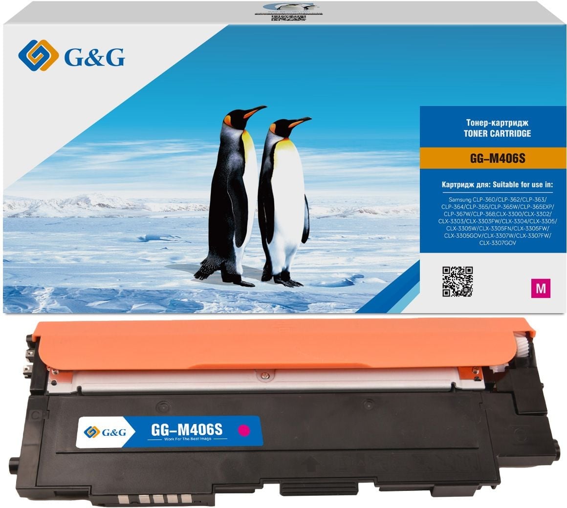 Картридж лазерный G&G GG-M406S пурпурный (1000 стр.) для Samsung CLP-360/362/363/365/367/368, CLX-3300/3302/3303/3304/3305/3307