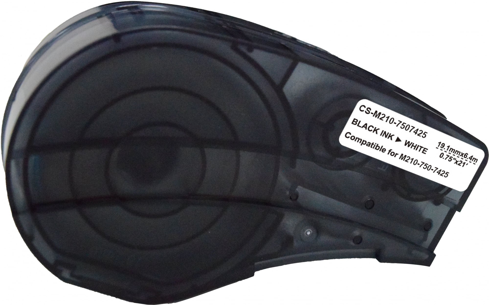 Картридж ленточный Cactus CS-M210-7507425 черный шрифт, белый фон (19.1 мм, 6.4 м) для Brady M210/M211/M210-LAB