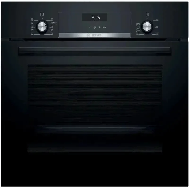 Духовой шкаф электрический Bosch HBJ558YB3Q, 60 см, 66 л, черный, класс энергоэффективности А, 8 режимов, LCD-дисплей, галогенное освещение, самоочистка EcoClean