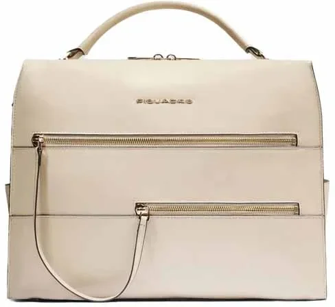 Деловая сумка женская Piquadro Patricia CA6774W140/BE с отделением для ноутбука 14" бежевая натур.кожа