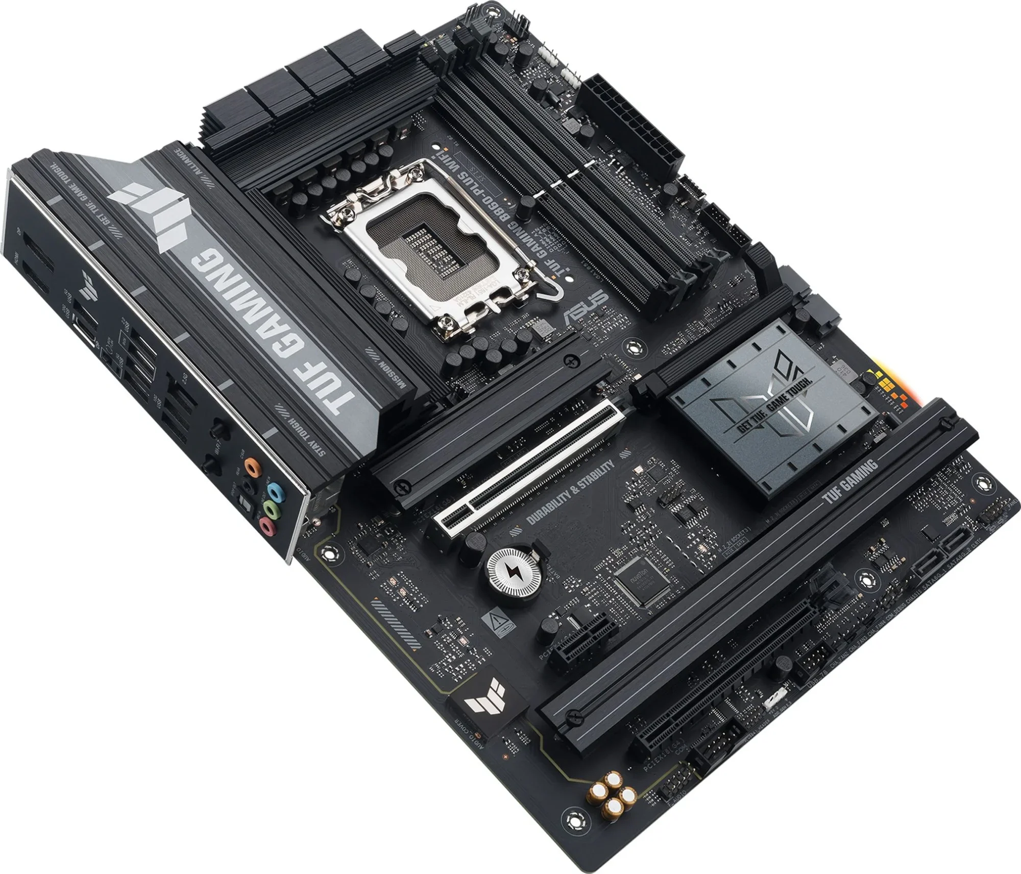 ASUS TUF GAMING B860-PLUS WIFI  (Socket LGA1851,mATX, 4xDDR5(256GB), DP/HDMI/USB4, 1xPCIe 5.0x16/1xPCIe 4.0x4, 1xLAN(2.5GbE), Wi-Fi, BT, 4xSATA 6Gb/s, 3xM.2, 1xType-C, 6xUSB 3.2, 1xUSB 2.0)