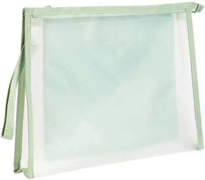 Папка на молнии ZIP Deli PP109GREEN A4 ЭВА прозрачный, внутренний карман, цвет молнии зеленый 2 внутренних кармана