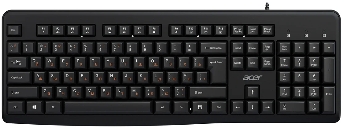 Клавиатура Acer OKW500 черный USB Multimedia (ZL.KBDEE.01T) кабель 1.8м
