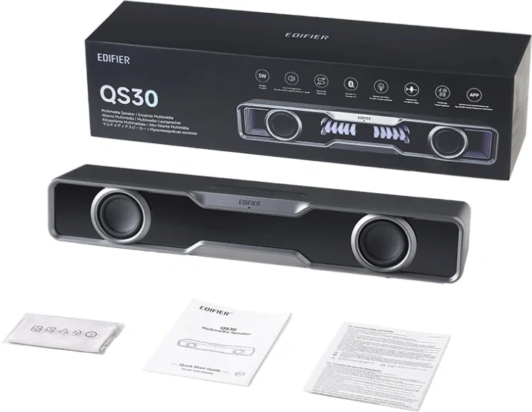 Колонки Edifier QS30 2.0 черный 5Вт BT