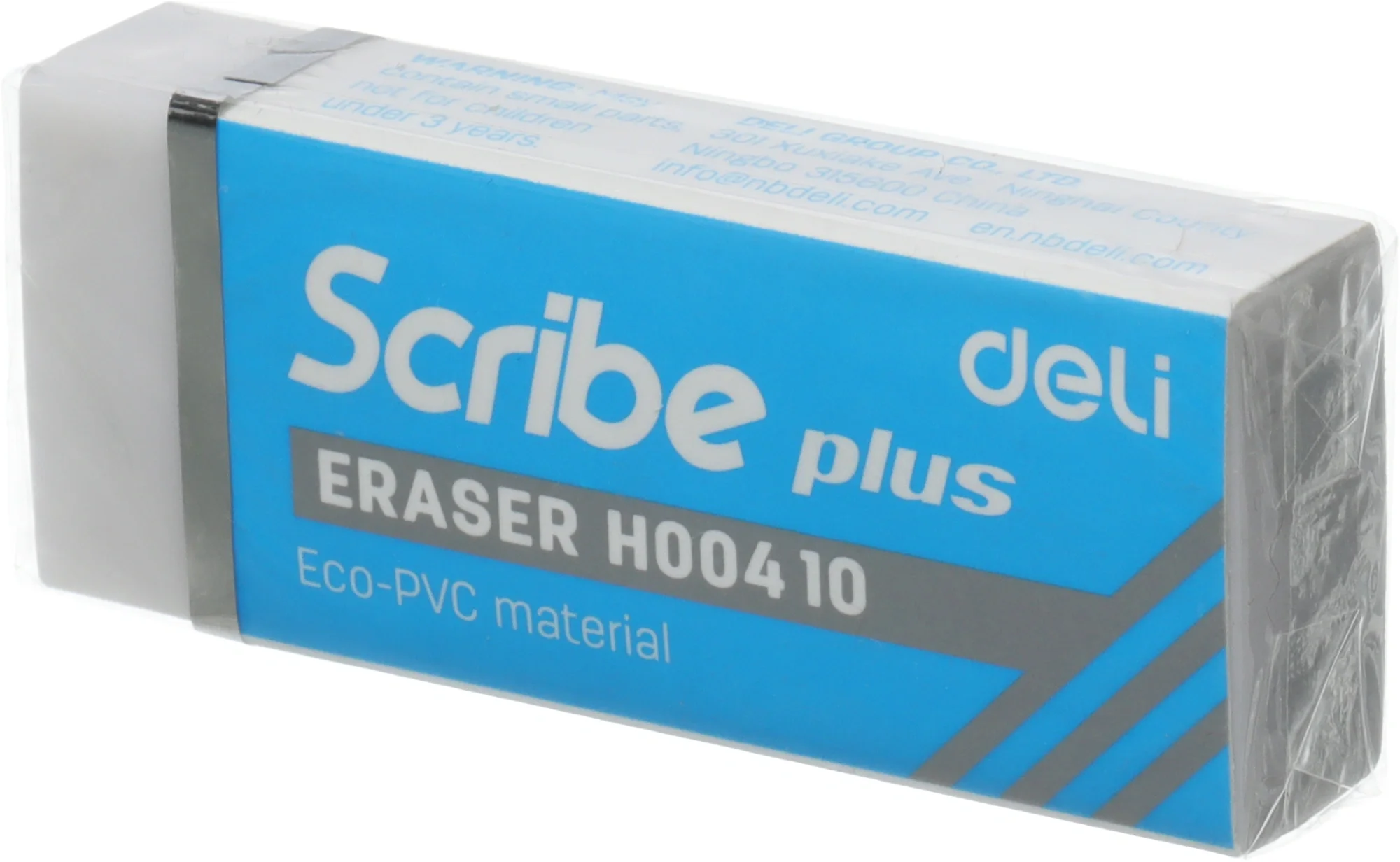 Ластик Deli EH00410 Scribe Plus 60x24x12мм белый индивидуальная картонная упаковка