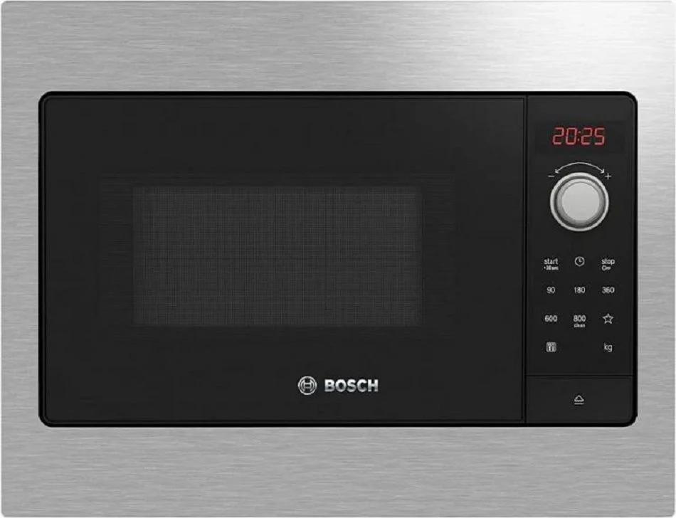 Встраиваемая микроволновая печь Bosch BFL623MS3 нержавеющая сталь, 20 л, 800 Вт, переключатели - поворотный механизм/сенсор