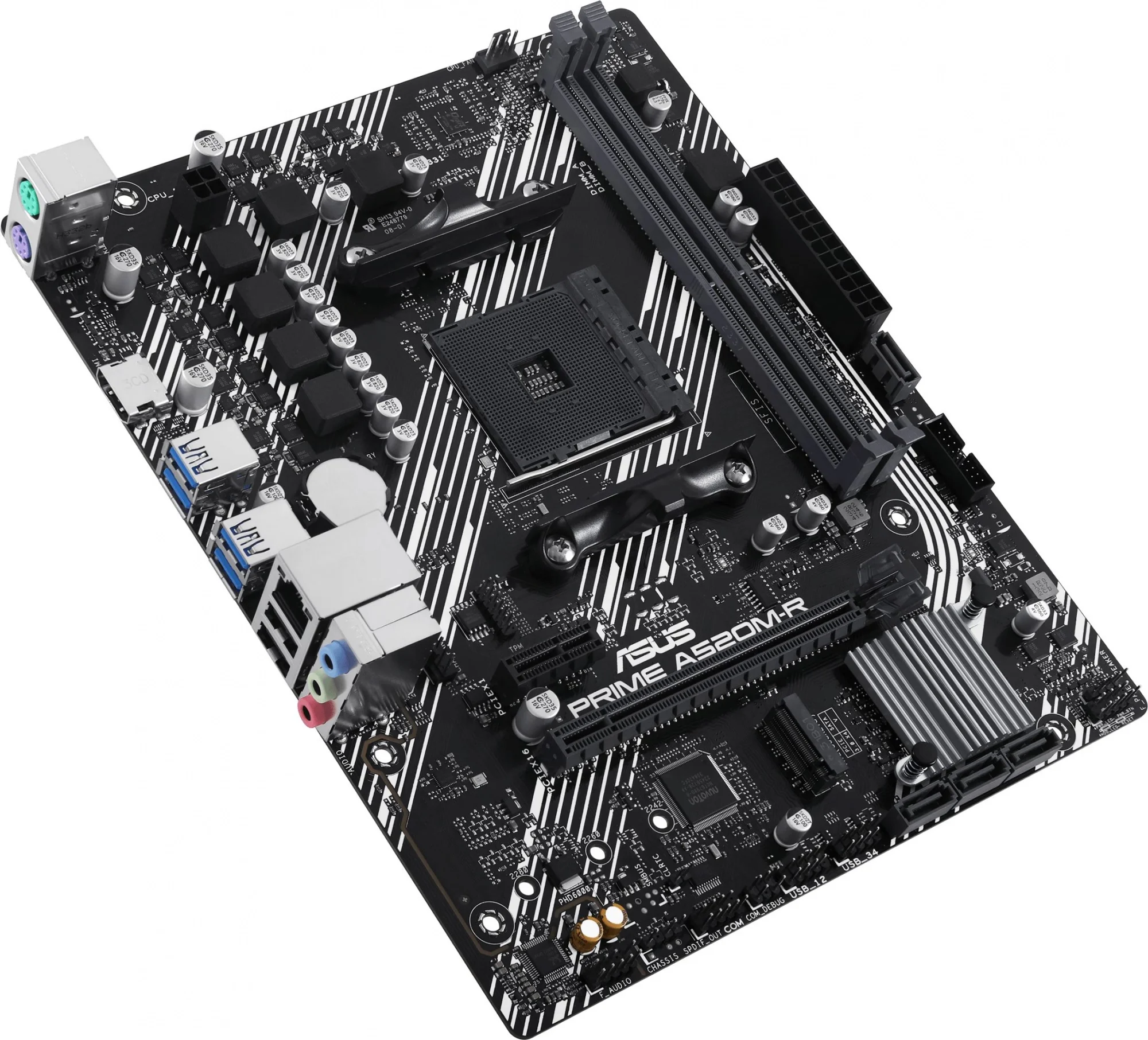 ASUS PRIME A520M-R (Socket AM4, mATX, 2xDDR4(64GB), HDMI 2.1, 1xPCIe 3.0x16/1xPCIe 3.0, 1xLAN, 4xSATA 6Gb/s, 1xM.2, 4xUSB 3.2, 2xUSB 2.0, 2xPS/2)