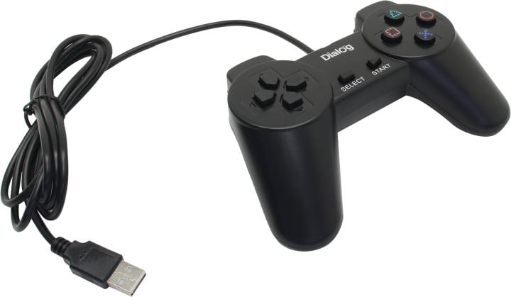 Геймпад Dialog Action <GP-A01 Black>  (10кн,  8  поз.перекл, USB)
