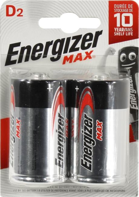 Energizer MAX (LR20) Size "D", 1.5V, щелочной (alkaline) <уп.  2  шт>