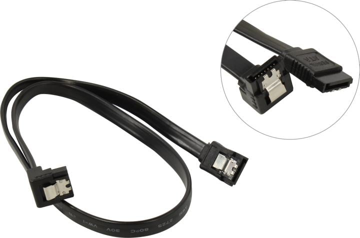 Telecom <TUS705> Кабель  SATA,  Г-образный  коннектор 0.5м