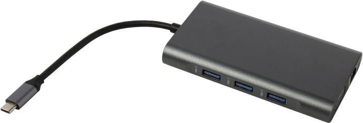 KS-is <KS-701> Кабель-адаптер USB-C -> HDMI(F)+VGA(F)+audio+LAN+CR+3xUSB3.0+USB-C