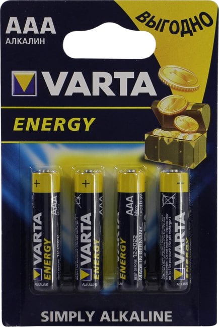 VARTA SUPERLIFE/ Heavy Duty 2003-4, Size"AAA", 1.5V, (Zinc-Carbon) <уп.  4  шт>