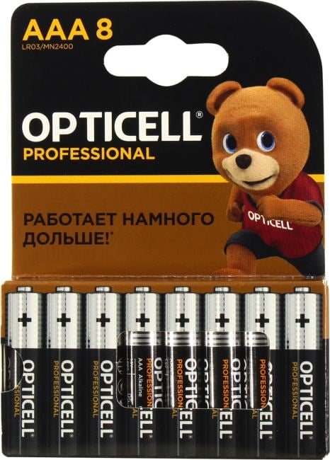 OPTICELL PROFESSIONAL MN2400-8 (LR03) Size AAA, 1.5V, щелочной (alkaline)  <уп. 8 шт>