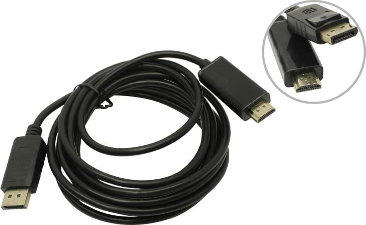 KS-is Кабель DisplayPort - HDMI KS-is (KS-385-3), вилка-вилка, экранированный, длина - 3 метра