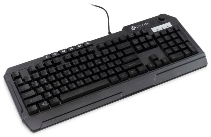 Клавиатура OKLICK Multimedia Keyboard 490ML White <USB> 104КЛ+9КЛ М/Мед, подсветка  клавиш  <1067205>