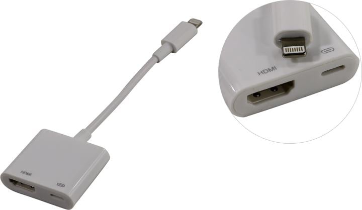 KS-is <KS-381> Кабель-переходник Lightning --> HDMI (M) + Lightning(F)power