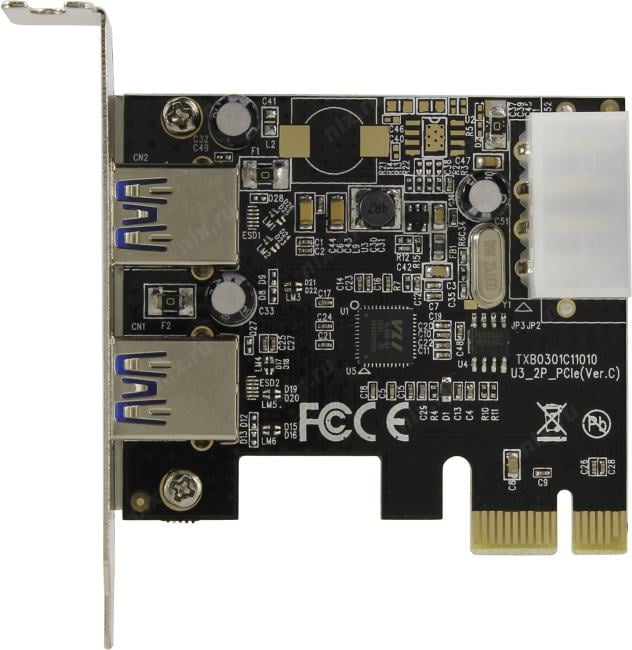 Orient <VL-3U2PELP> (OEM) PCI-Ex1, USB3.0, 2 port-ext,  Low  Profile