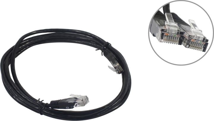 Патч-корд TWT TWT-45-45-2.0-BK, UTP кат.5e 2.0м