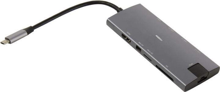KS-is <KS-704> Кабель-адаптер USB-C -> HDMI(F)+miniDP+LAN+CR+3xUSB3.0+USB-C