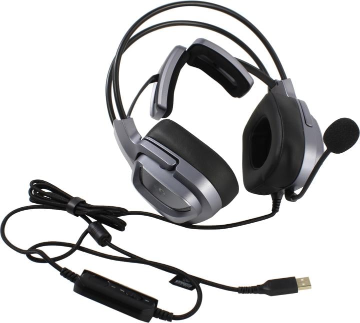 Наушники с микрофоном Bloody G575 Gray (7.1, USB, шнур 2м, с  регулятором  громкости)