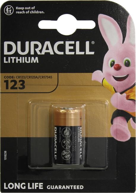 Duracell (ULTRA) DL123A/CR123A  3V,Lithium,  Photo