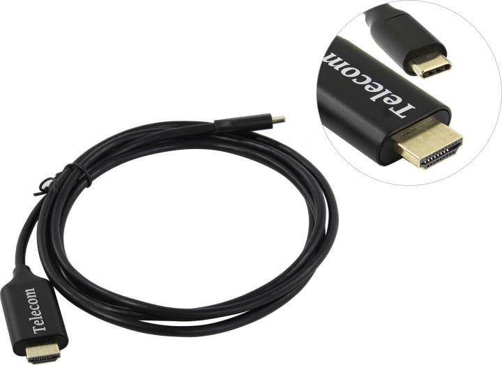 Telecom <TCC008-1.8м> Кабель-адаптер USB-C -> HDMI  (M)  1.8м