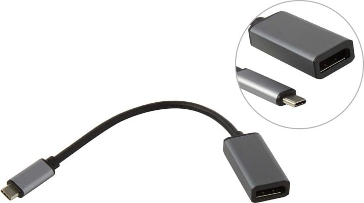 KS-is Переходник USB 3.1 Type-C - DisplayPort KS-is (KS-709), вилка-розетка, поддержка до 8K/60Гц, длина - 0,2 метра