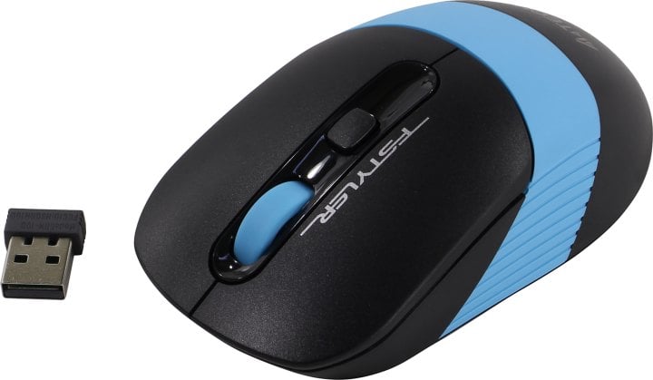 Мышь A4Tech Fstyler FG10S черный/синий оптическая 2000dpi silent беспров. USB для ноутбука 4but (FG10S BLUE)