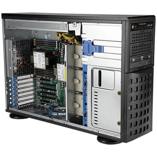 Supermicro SYS-740P-TRT Tower/4U, X12DPi-NT6, CSE-745BTS-R1K23BP, 2xLGA 4189, 8x3.5", 2x10GbE, 18х DIMM DDR4, 4xPCIe-X16, 2x1200W, black,  (438952)