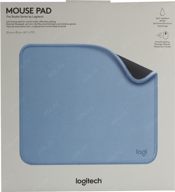 коврик для мыши Logitech Mouse Pad Studio, 200x230mm, Blue, [956-000051]