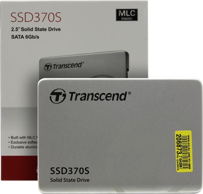 SSD 128 Gb SATA 6Gb,s Transcend SSD370 (TS128GSSD370S) 2.5" MLC+  3.5" адаптер