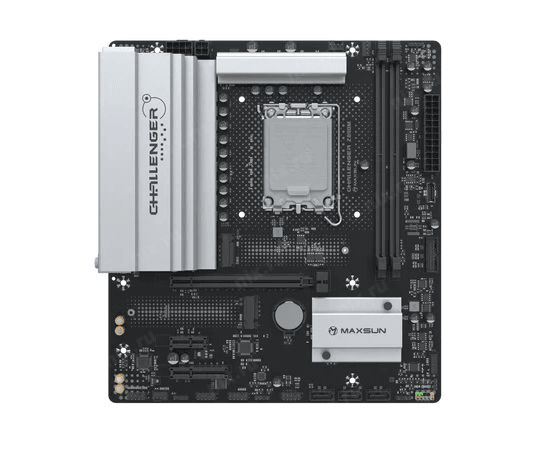 Материнская плата Maxsun MS-Challenger Z890M, LGA1851, Intel Z890, 2xDDR5, 3xSATA, 2xM.2, 1xPCIe 5.0 x16, 1xPCIe 4.0 x4, 1xPCIe 4.0 x1, 1xDP, 1xHDMI, 1x2.5Gb LAN, Wi-Fi 6, Bluetooth 5.2, 1xUSB-C 10Gbps, 4xUSB-A 5Gbps, 2xUSB-A 2.0, 3x3.5 мм, mATX
