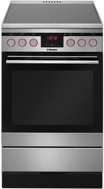 Плита электрическая Hansa FCCX58225 серебристый, конфорок 4 шт, духовка 65 л, 50 см x 85 см x 60 см