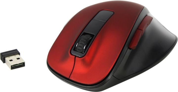 SVEN Wireless Optical Mouse <RX-525SW  Red>  (RTL)  USB 6btn+Roll