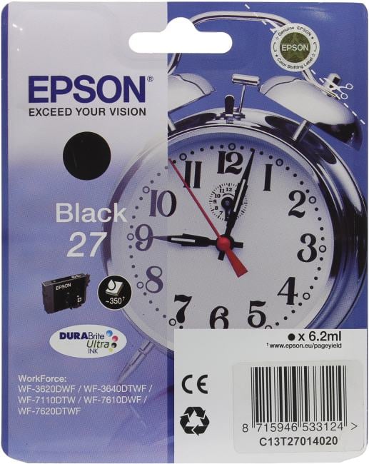 Картридж 27 <C13T27014020/2> Black для Epson  WorkForce  WF-3620/3640/7110/7610/7620