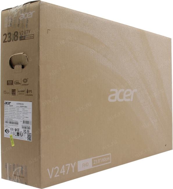 Монитор Acer 23.8" Vero V247YEbiv Black (IPS, 1920x1080, D-sub+HDMI, 4 ms, 178°/178°, 250 cd/m, 1000:1 (100M:1), 100Hz)