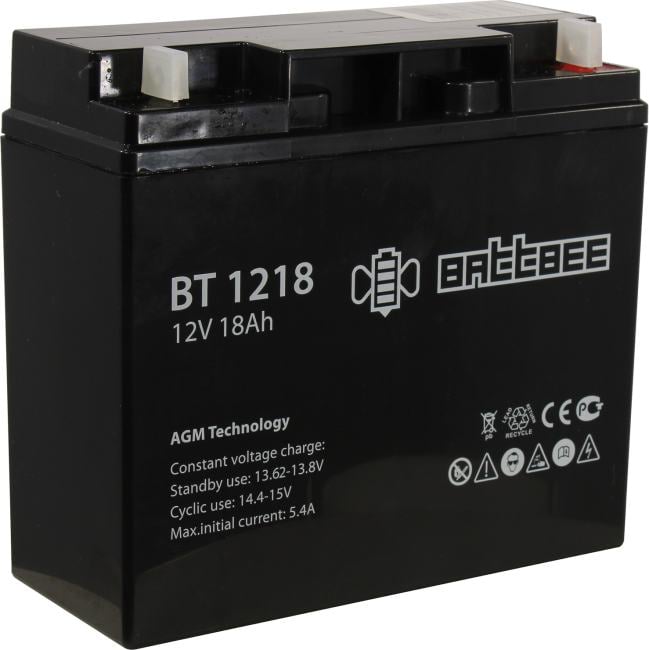 Аккумулятор Battbee BT 1218 (12V, 18Ah) для слаботочных систем