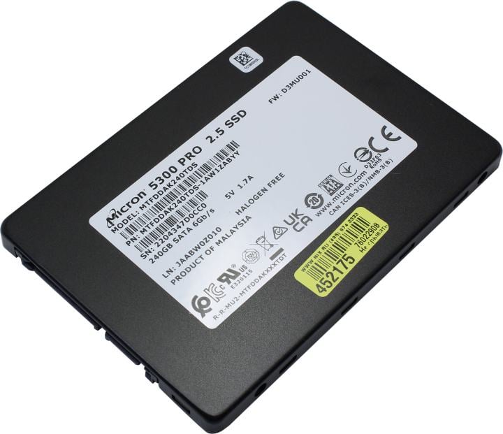 SSD 240 Gb SATA 6Gb/s Micron 5300 PRO <MTFDDAK240TDS>  2.5" 3D TLC