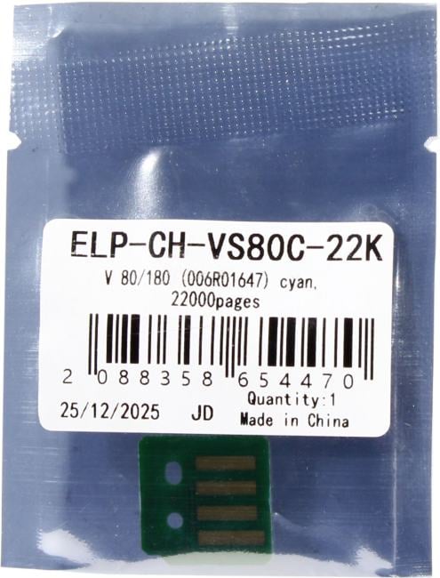 <ELP-CH-VS80C-22K> Чип Xerox Versant 80/180  (006R01647) Cyan, 22K