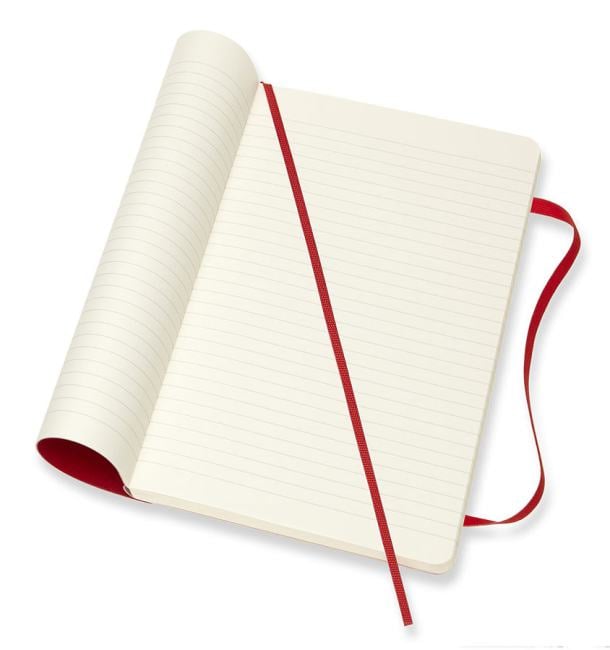Блокнот Moleskine CLASSIC SOFT QP616F2 Large 130х210мм 192стр. линейка мягкая обложка фиксирующая  резинка  красный