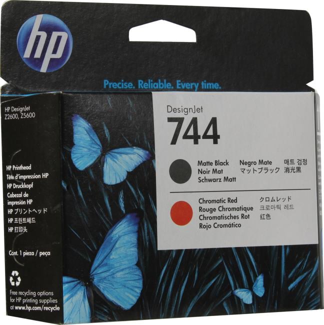 Печатающая головка HP 744 F9J88A, черный матовый/красный, для Designjet Z2600/Z5600 (F9J88A)