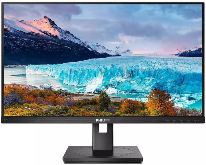 МОНИТОР 23.8" PHILIPS 243S1/00 Black с поворотом экрана (IPS, 1920x1080, 75Hz, 4 ms, 178°/178°, 250 cd/m, 50M:1, +HDMI 1.4, +DisplayPort 1.2, +4xUSB 3.2, +USB-Type C 3.2, +RJ45, +MM)